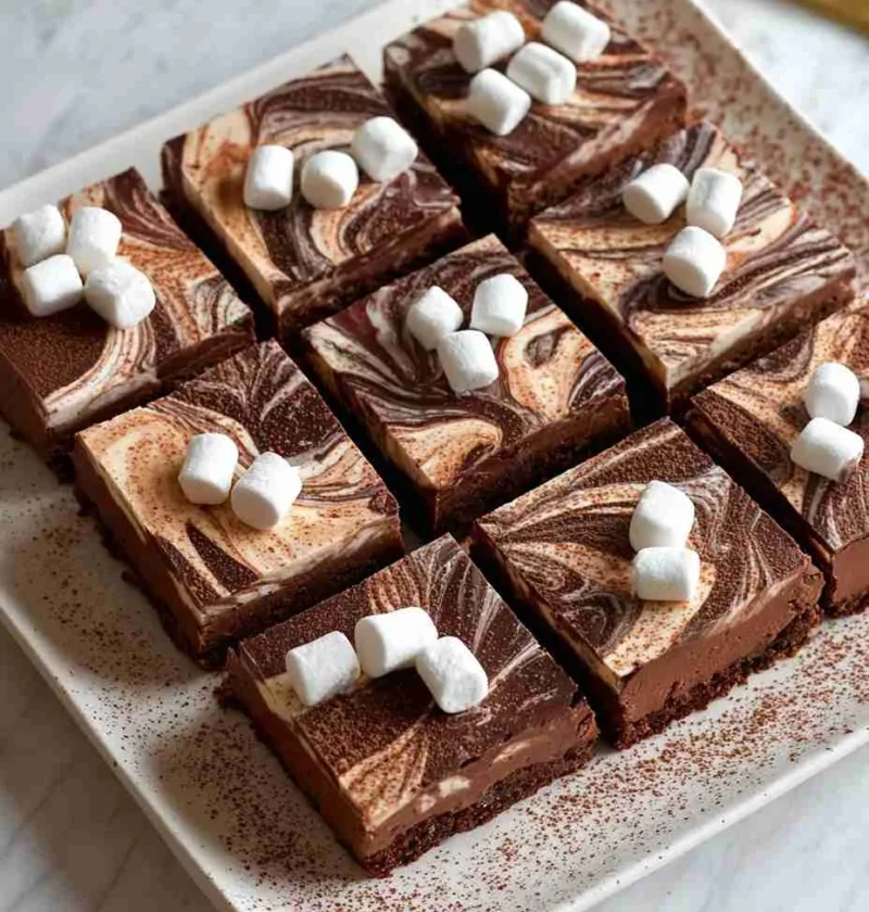 Best Hot Chocolate Cheesecake Bars Recipe Easy Hot Chocolate Cheesecake Bars Homemade Hot Chocolate Cheesecake Bars No-bak...