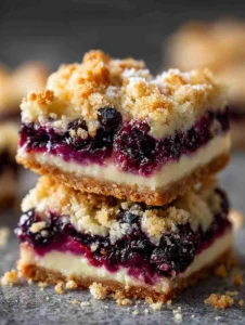 Blueberry Streusel Bars with Lemon Cream Filling