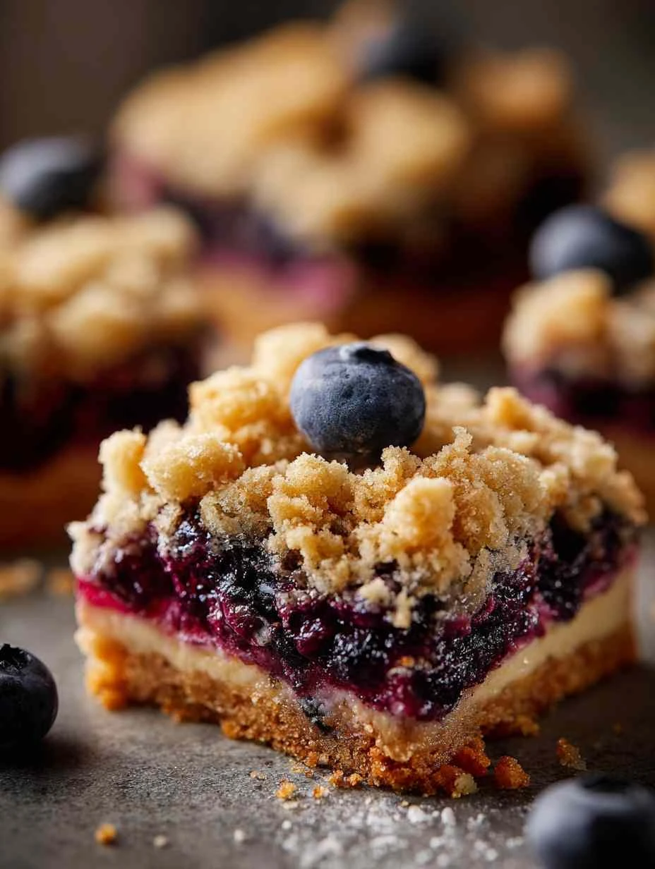 Blueberry Streusel Bars Lemon Cream Filling
