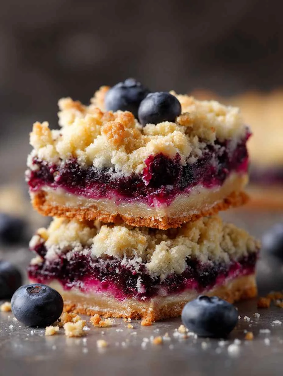 Blueberry Streusel Bars Lemon Cream Filling