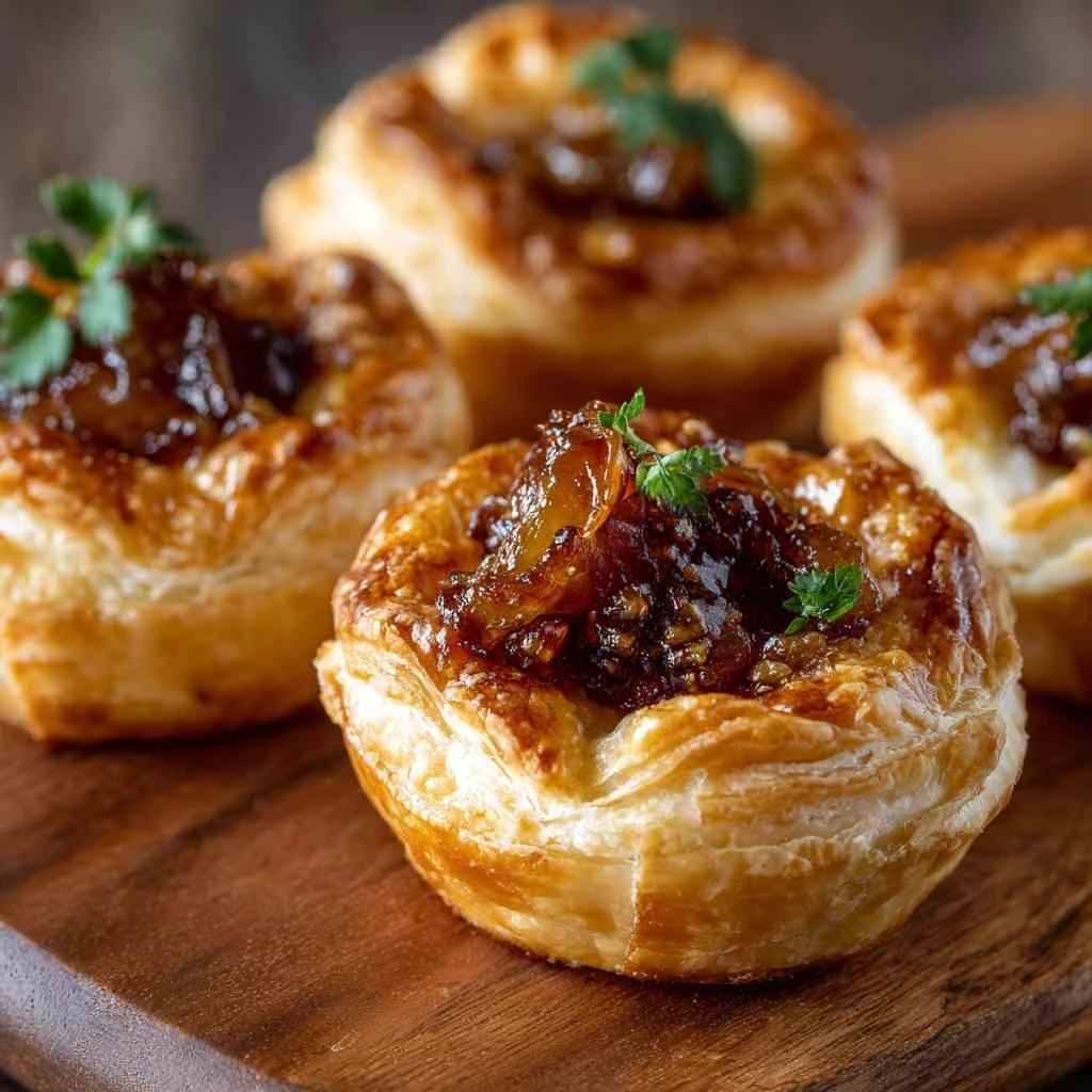 Brie and Fig Jam Puff Pastry Cups