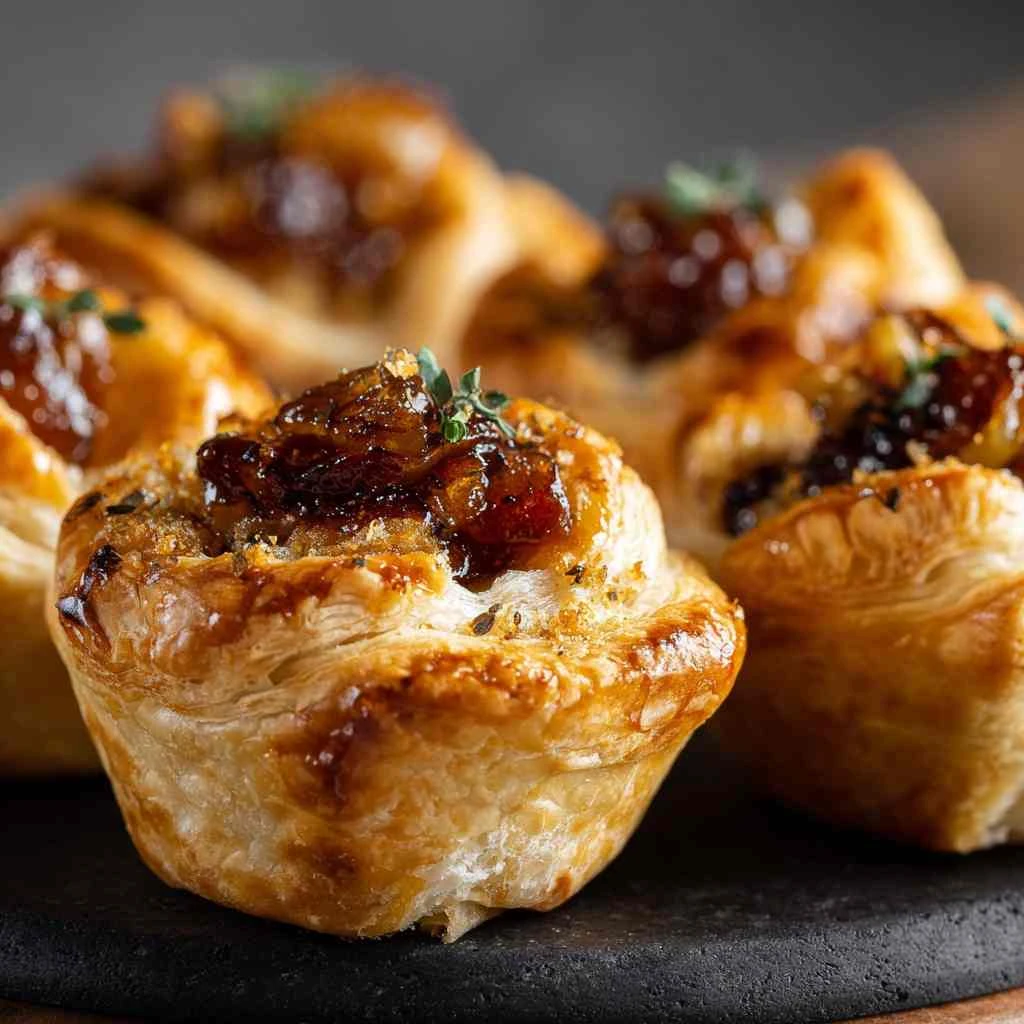 Brie Fig Jam Puff Pastry Cups