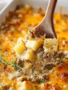 Cheesy Ground Beef and Potato Casserole