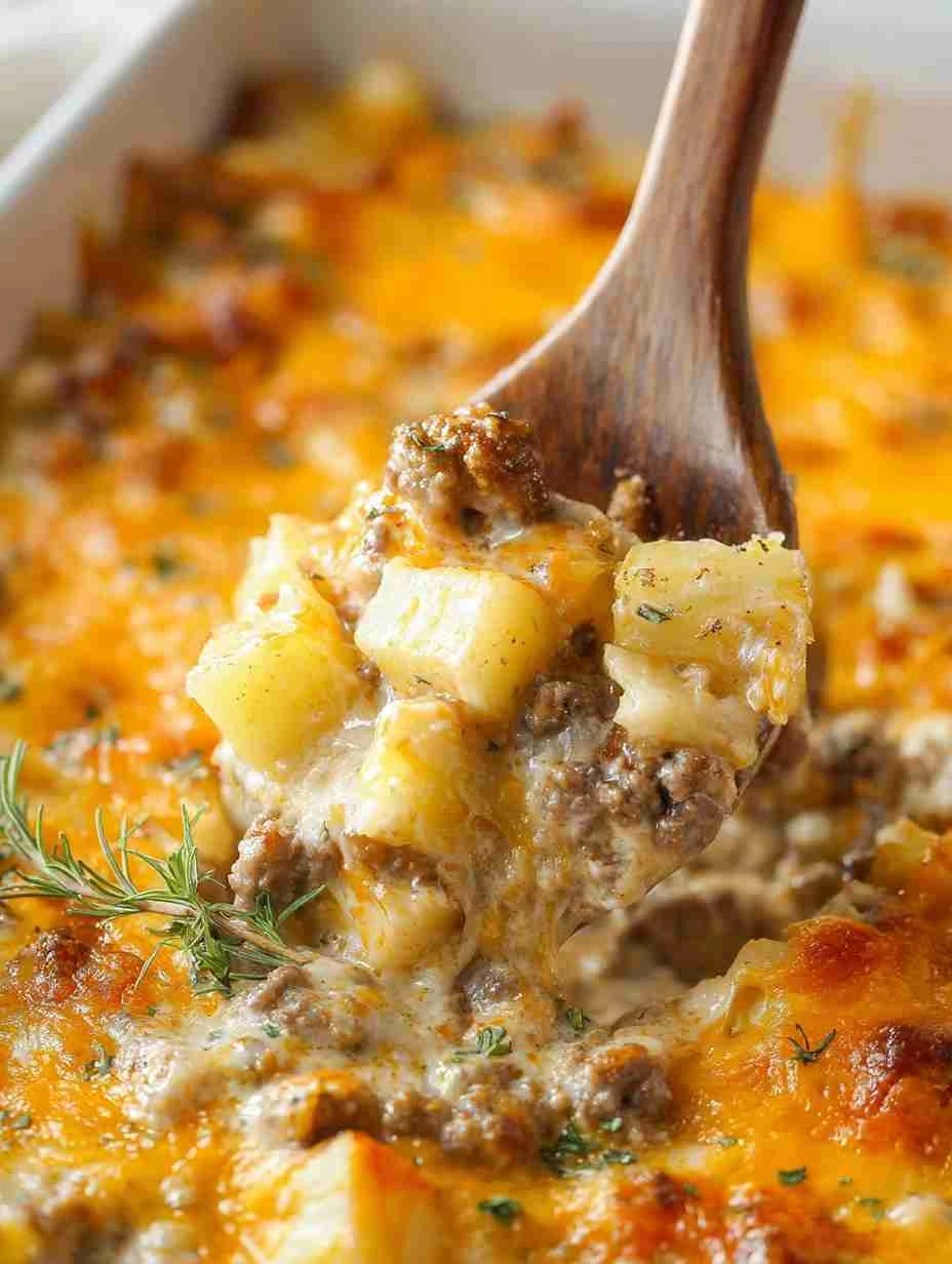 Cheesy Ground Beef and Potato Casserole
