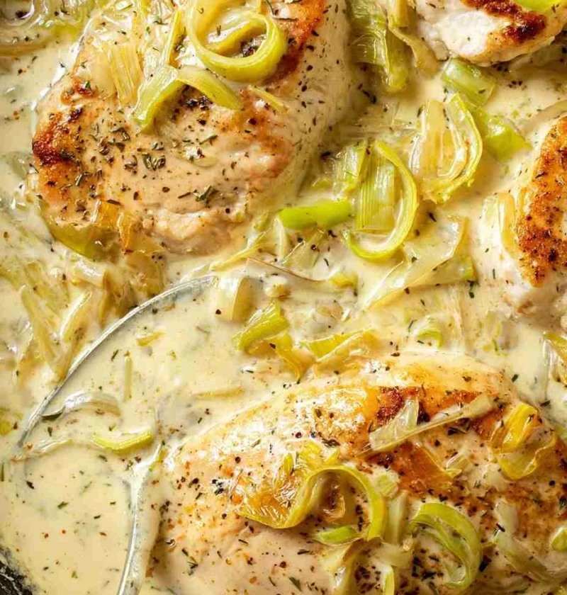 Chicken With Creamy Leek Sauce Chicken Creamy Leek Sauce