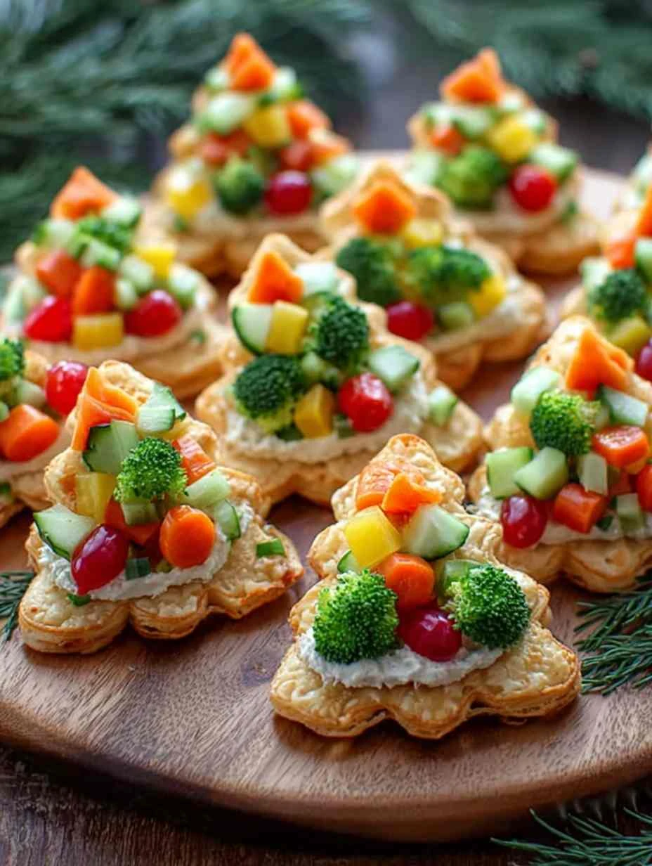 Christmas Tree Cold Veggie Pizza