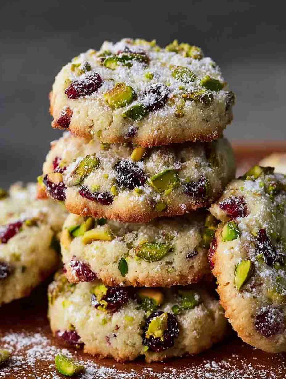 Cranberry Pistachio Shortbread Cookies Recipe Easy Cranberry Pistachio Cookies Gluten-free Cranberry Pistachio Shortbread ...