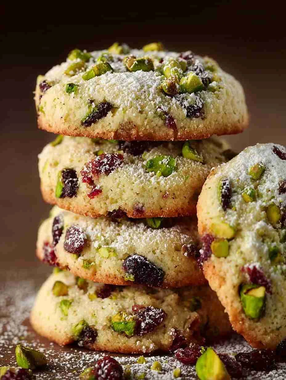 Cranberry Pistachio Shortbread Cookies Recipe Easy Cranberry Pistachio Cookies Gluten-free Cranberry Pistachio Shortbread ...