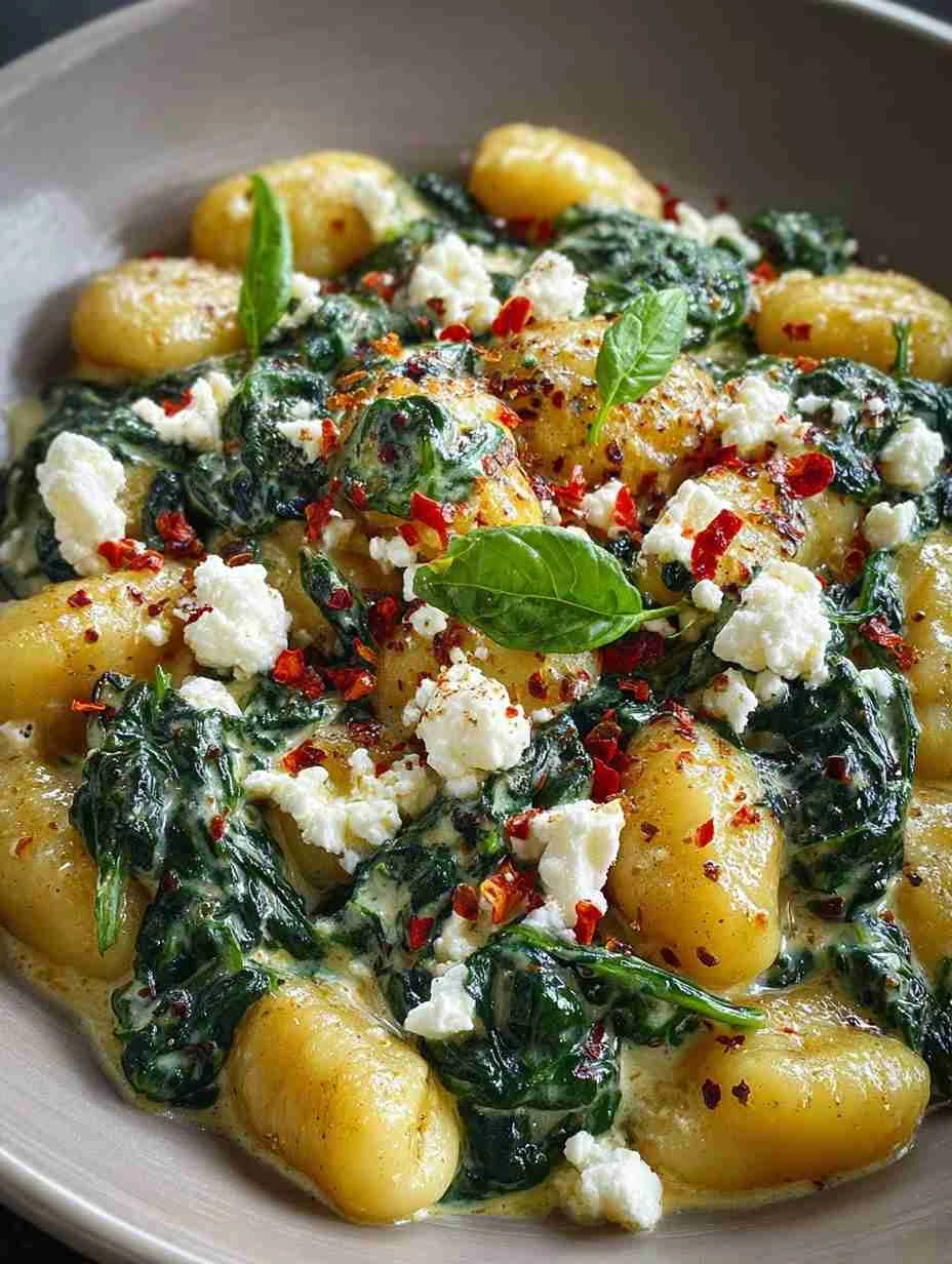Creamy Gnocchi with Spinach and Feta