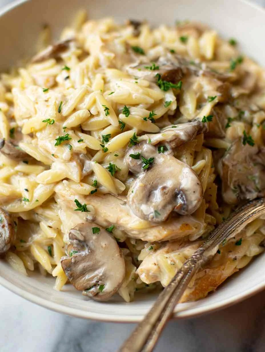 Creamy Mushroom Chicken Orzo Creamy Mushroom Chicken Orzo