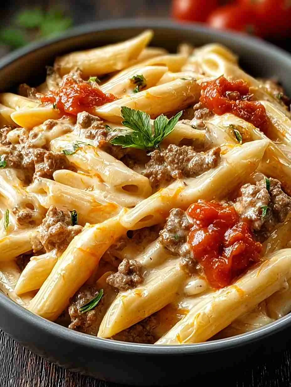 Creamy Rotel Pasta Recipe Ground Beef And Rotel Tomato Pasta Easy Rotel Pasta With Ground Beef Best Creamy Rotel Pasta Dis...