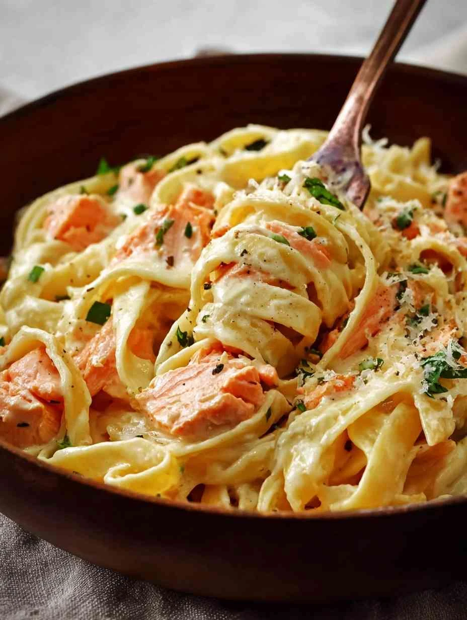 Creamy Salmon Fettuccine Ready In 30 Minutes Or Less Creamy Salmon Fettuccine Ready Minutes Less