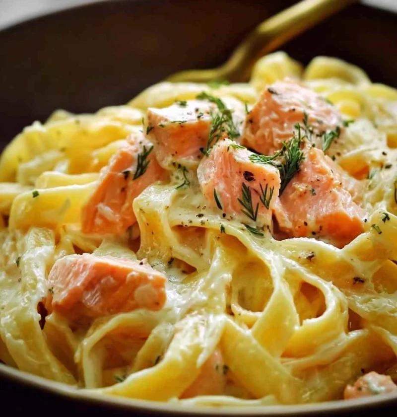 Creamy Salmon Fettuccine Ready In 30 Minutes Or Less Creamy Salmon Fettuccine Ready Minutes Less