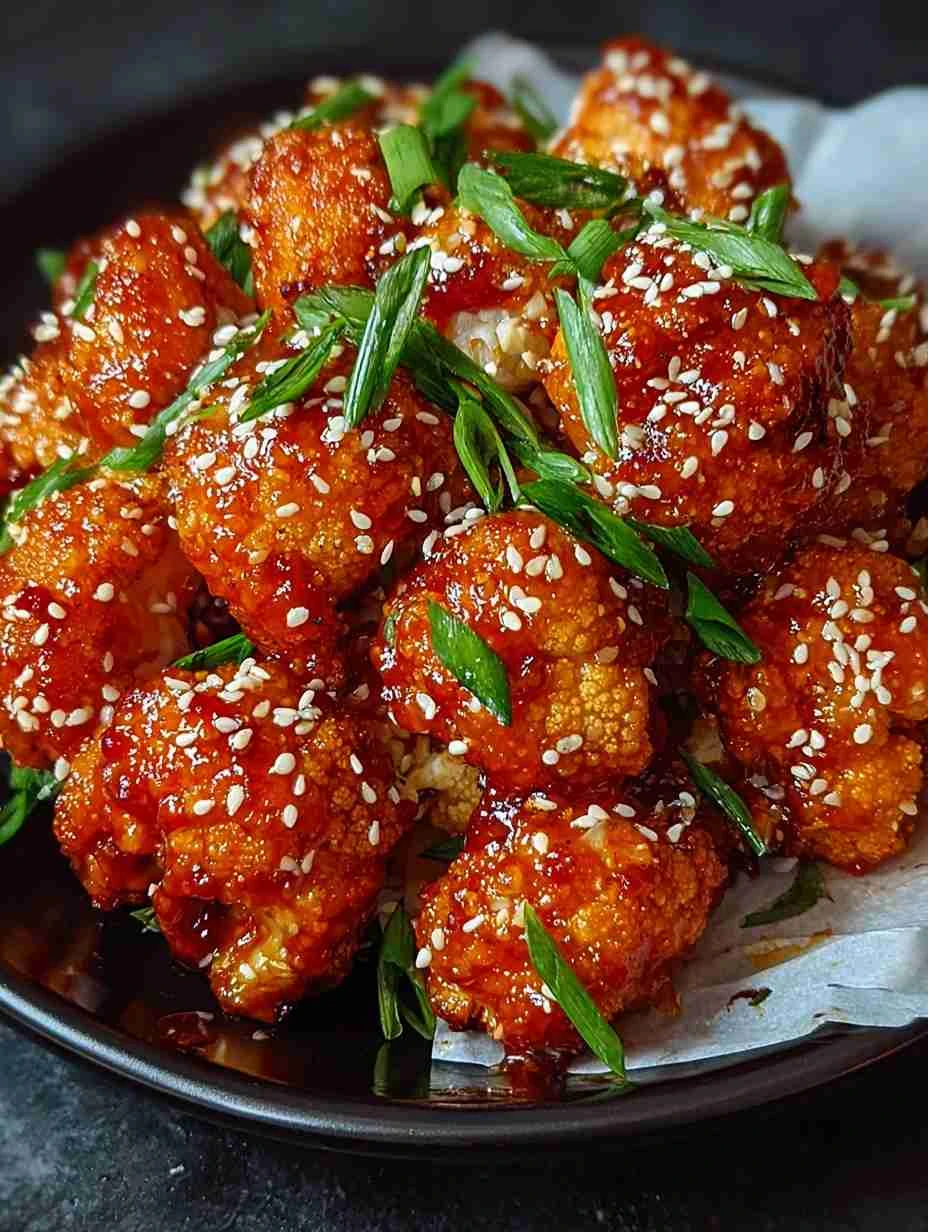 Crispy Korean Baked Cauliflower with Gochujang Magic