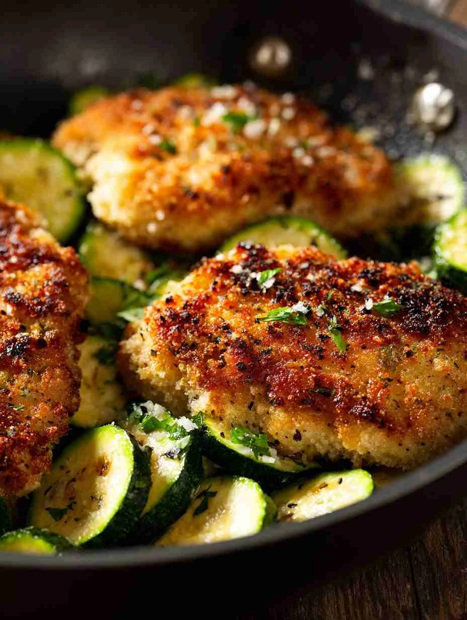 Crispy Parmesan Garlic Chicken with Zucchini: A Delight!