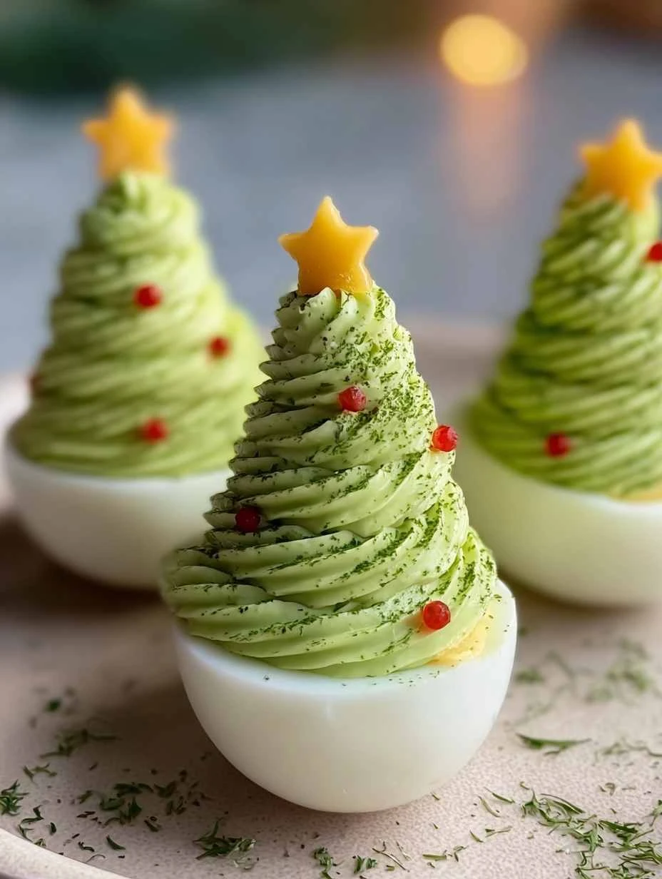 Deviled Egg Christmas Tree Recipe Easy Deviled Egg Christmas Tree Festive Deviled Egg Tree Platter Deviled Egg Tree Arrang...