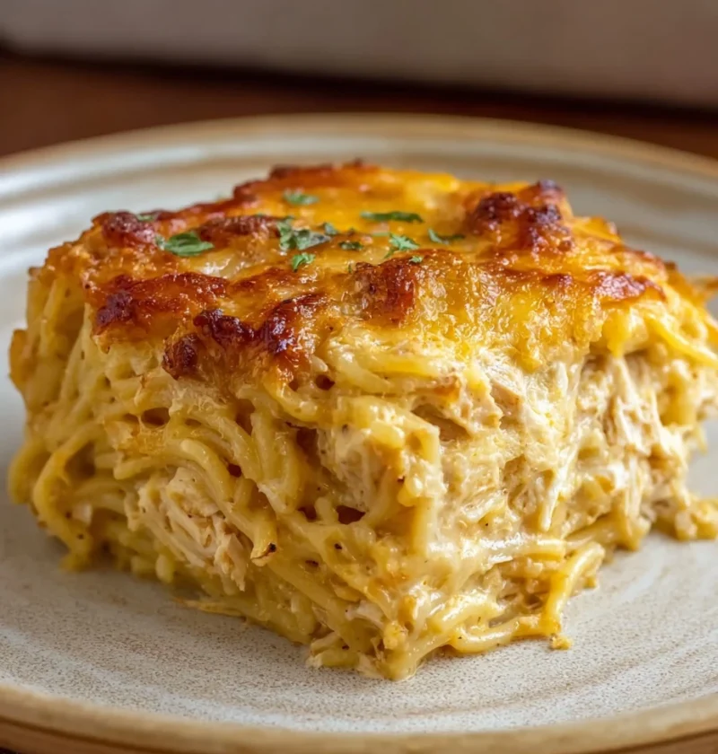 Easy Chicken Spaghetti Bake Recipe Healthy Chicken Spaghetti Bake Gluten-free Chicken Spaghetti Bake Low Carb Chicken Spag...