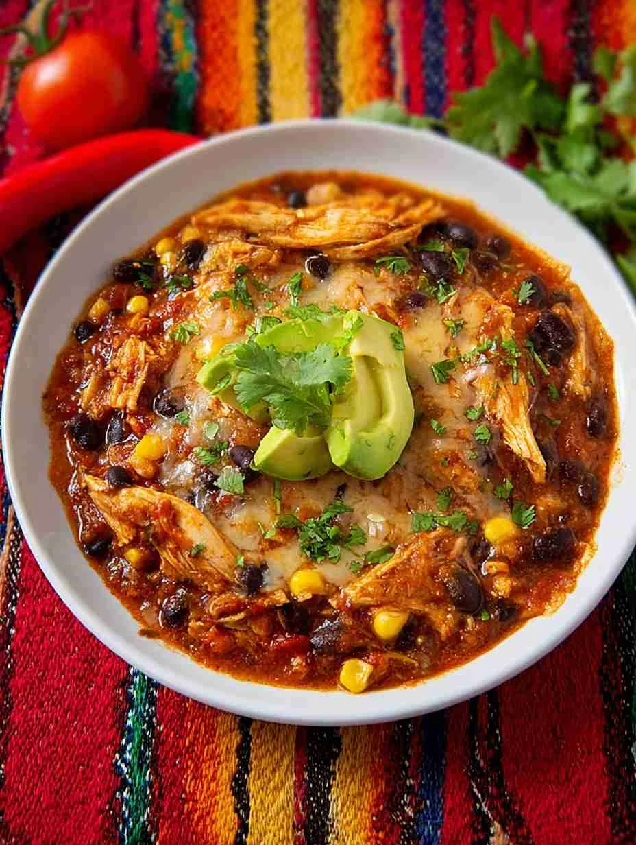 Crockpot Chicken Enchilada Casserole