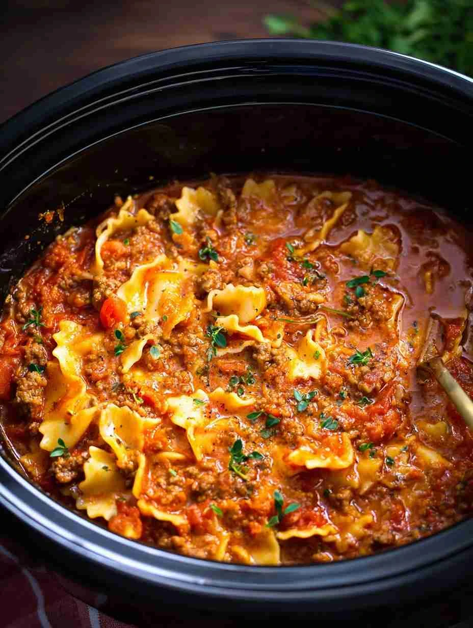 Easy Crockpot Lasagna Soup Recipe Healthy Slow Cooker Lasagna Soup Vegan Crockpot Lasagna Soup Instructions Gluten-free Cr...