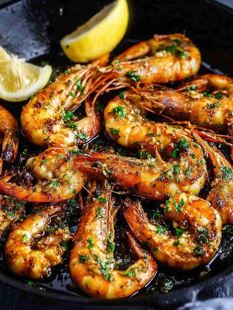 Easy Grilled Garlic Butter Prawns Recipe Best Garlic Butter Prawns On The Grill How To Make Grilled Garlic Prawns Spicy Gr...