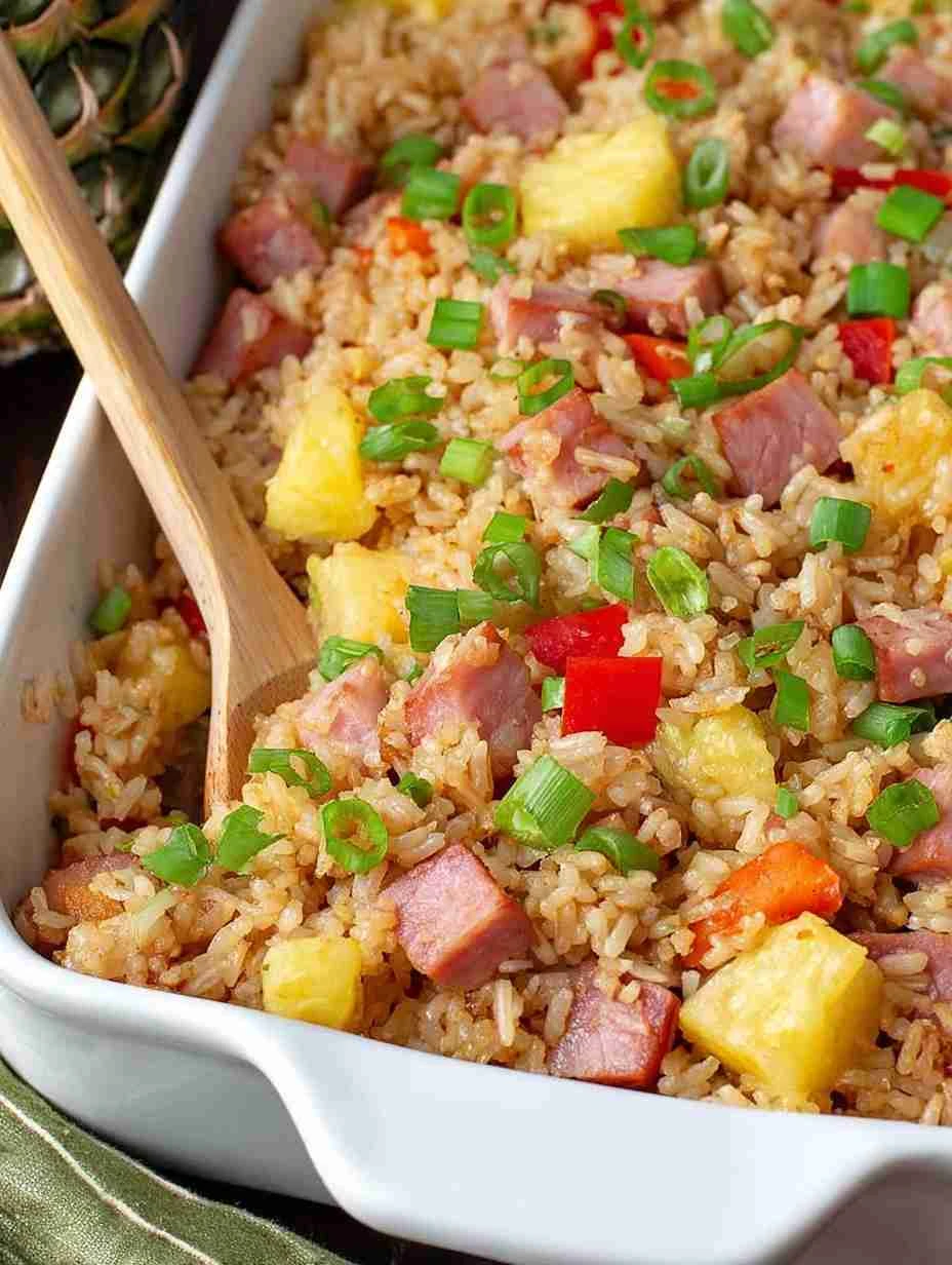 Easy Ham And Pineapple Rice Casserole Recipe Ham Pineapple Rice Bake With Cheese Gluten-free Ham Pineapple Rice Casserole ...