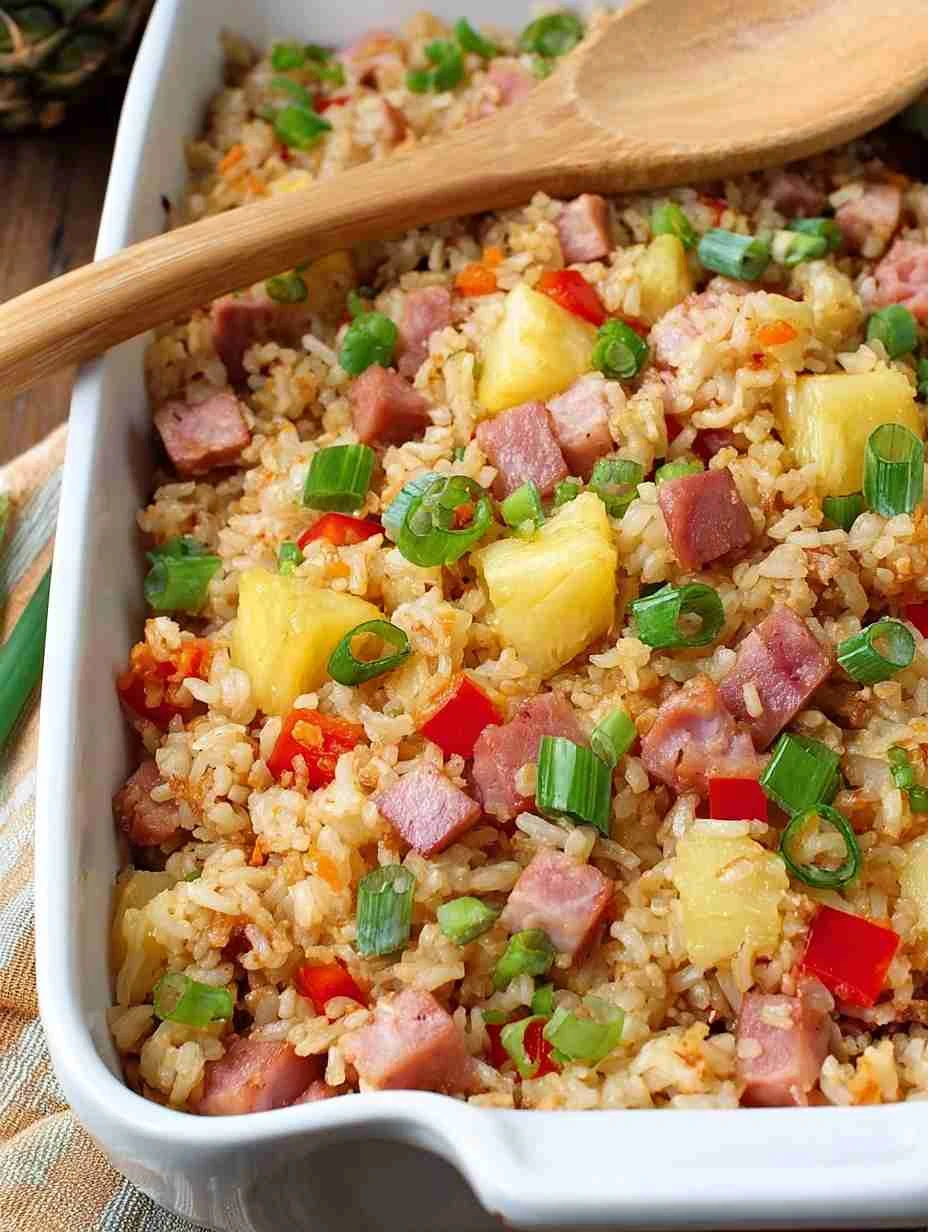 Easy Ham And Pineapple Rice Casserole Recipe Ham Pineapple Rice Bake With Cheese Gluten-free Ham Pineapple Rice Casserole ...