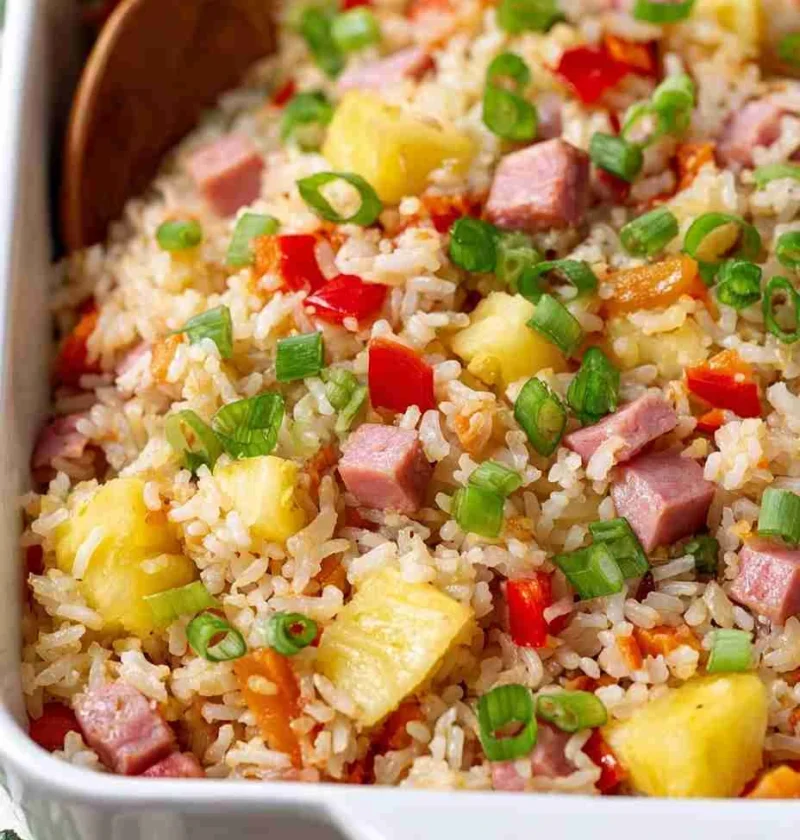 Easy Ham And Pineapple Rice Casserole Recipe Ham Pineapple Rice Bake With Cheese Gluten-free Ham Pineapple Rice Casserole ...