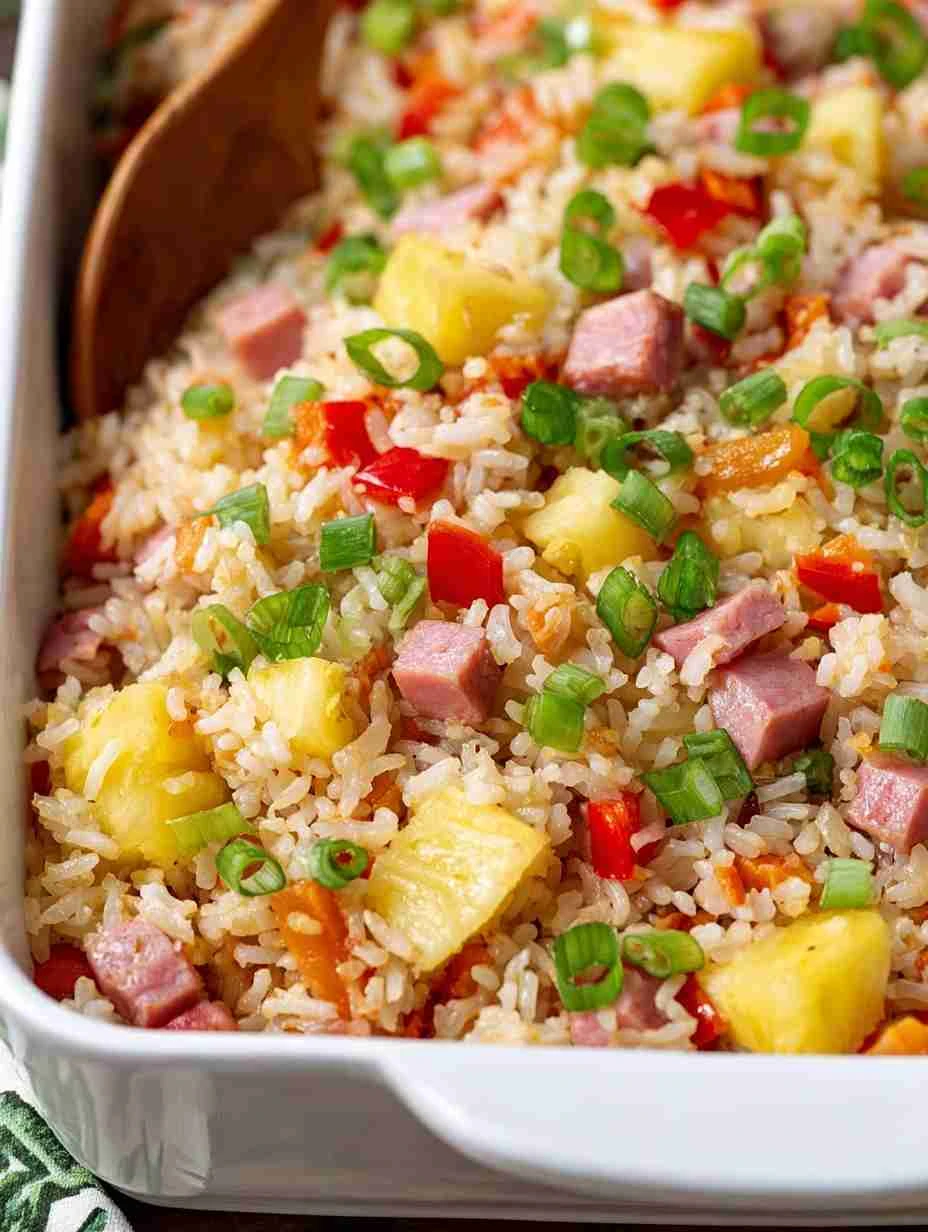 Ham and Pineapple Rice Casserole