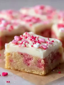 Chewy Valentine Sugar Cookie Bars (Easy 8×8 Pan Recipe)