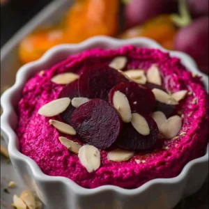 Fresh Beetroot Hummus (Creamy & Naturally Pink)