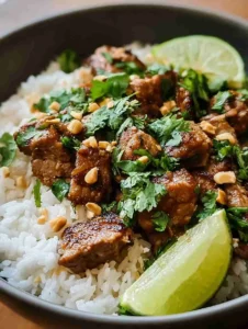 Ginger Lime lamb with Coconut Rice for a Tropical Feast