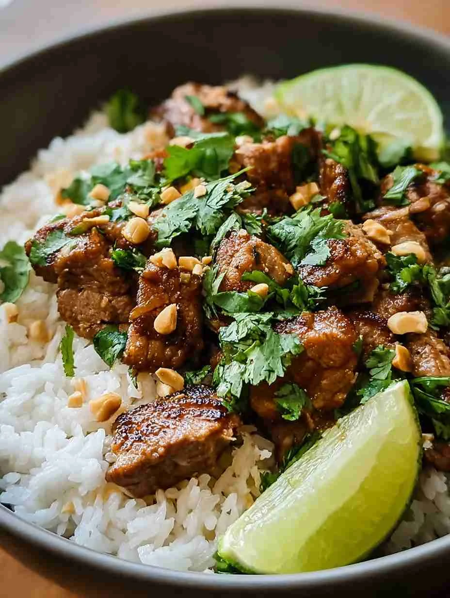 Ginger Lime lamb  with Coconut Rice for a Tropical Feast