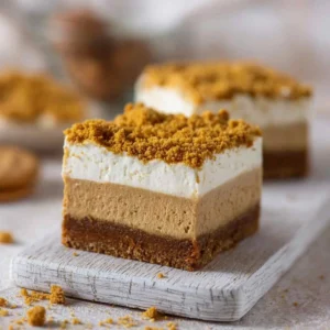 Gingerbread Cheesecake Bars with Gingersnap Crust