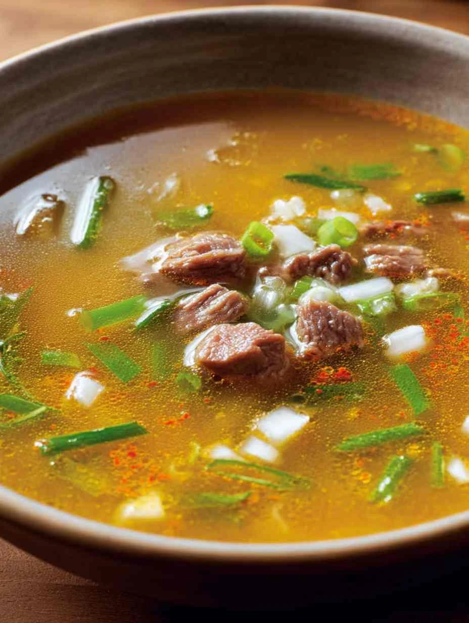 Golden Soup With Shaved Beef: A Brothy Spicy Surprise Golden Soup Shaved Beef Brothy Spicy