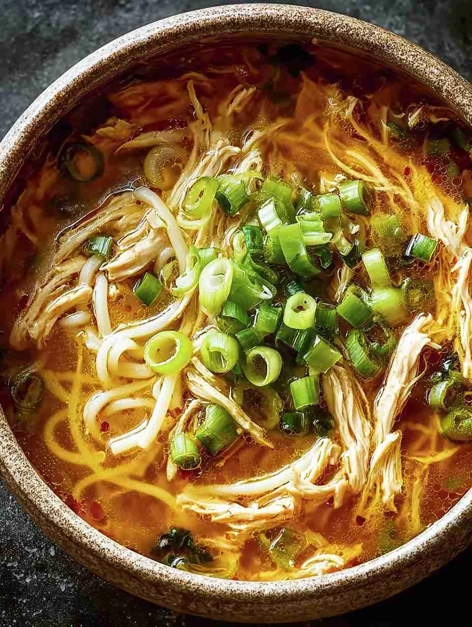 Aromatic Ginger Scallion Chicken Noodle Soup for Heartwarming Bliss