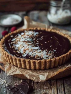 Irresistible Chocolate Coconut Tart That’s Naturally Vegan