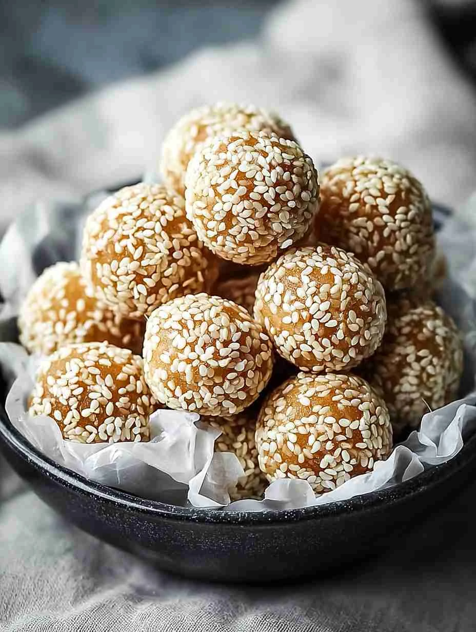 Irresistible Sesame Balls With Sweet Red Bean Filling Recipe Irresistible Sesame Balls Sweet Red Bean Filling