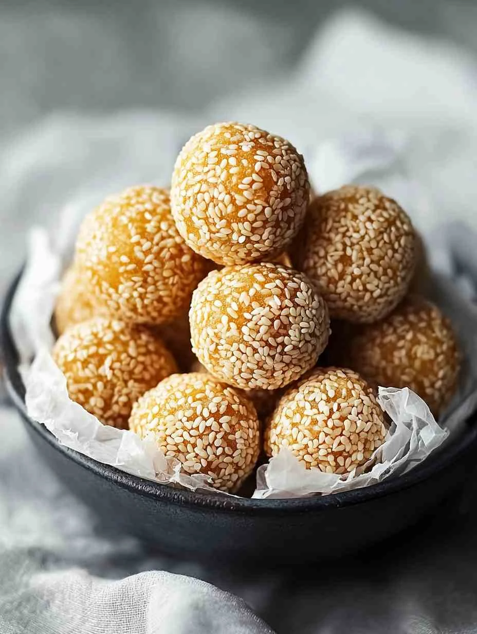 Irresistible Sesame Balls With Sweet Red Bean Filling Recipe Irresistible Sesame Balls Sweet Red Bean Filling