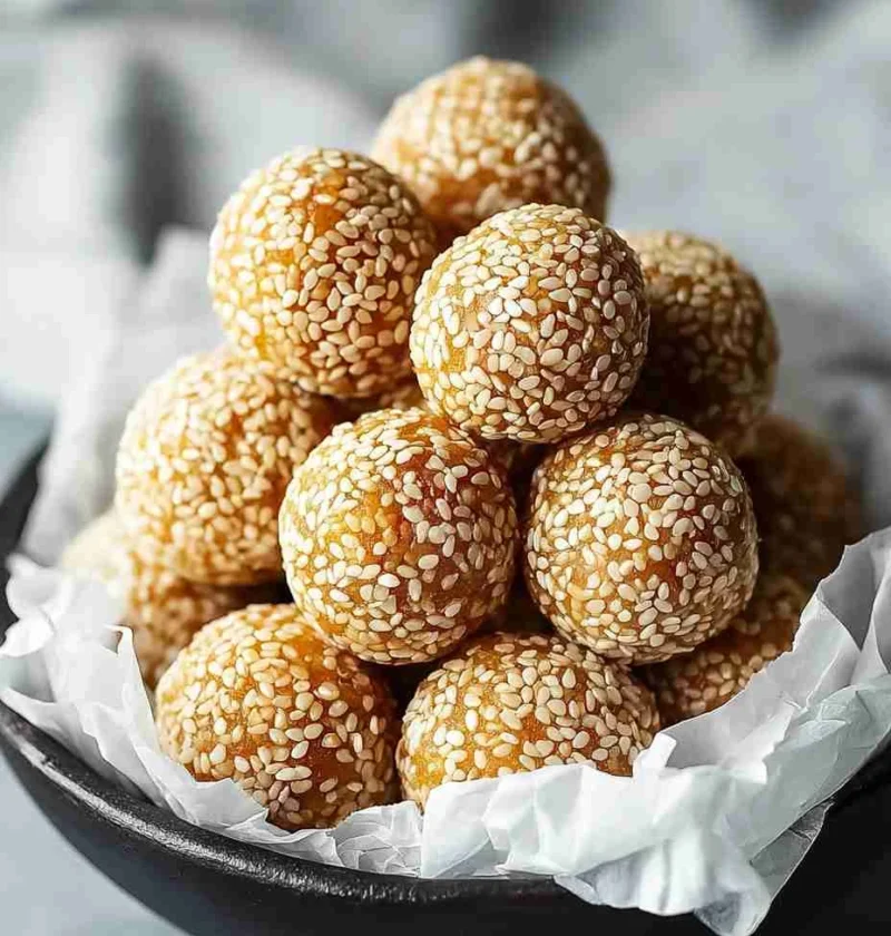 Irresistible Sesame Balls With Sweet Red Bean Filling Recipe Irresistible Sesame Balls Sweet Red Bean Filling