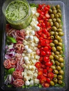 Italian Salad with Sweet Basil and Onion Dressing