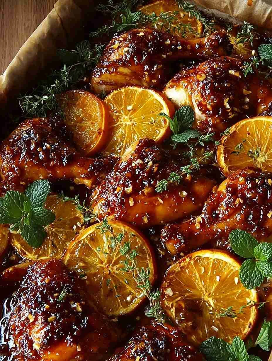 Maple Orange Glazed Chicken Quarters