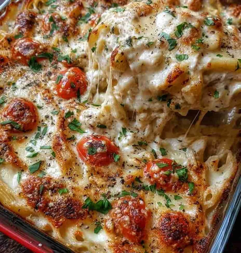 Mediterranean Cheesy Chicken Alfredo Recipe Baked Chicken Alfredo Pasta With Cheese Easy Cheesy Baked Chicken Pasta Health...