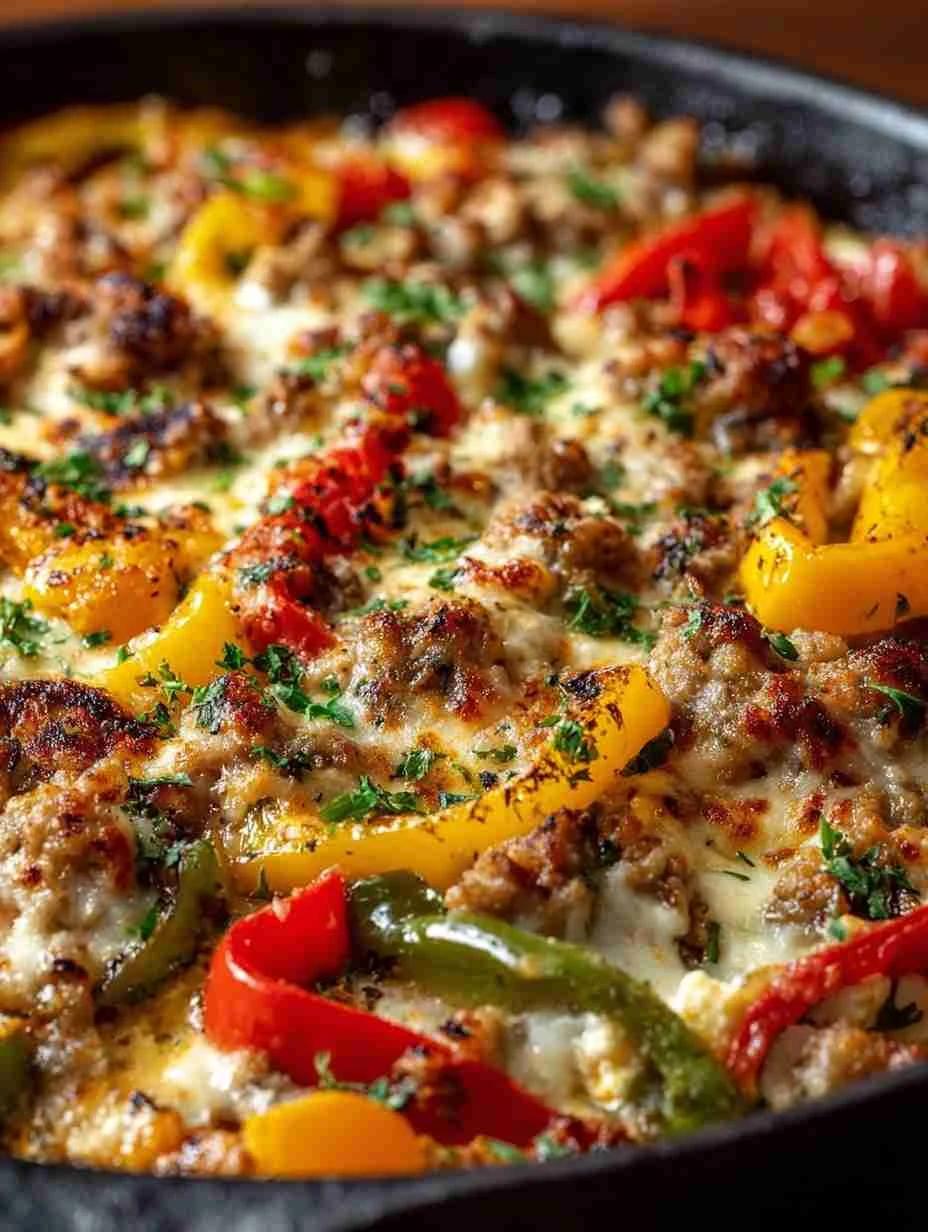 Mediterranean Cottage Cheese Skillet Recipe Easy Turkey Pepper Skillet Low Carb Turkey Cottage Cheese Skillet Healthy Medi...