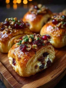 Mediterranean Cranberry & Walnut Baked Brie Rolls