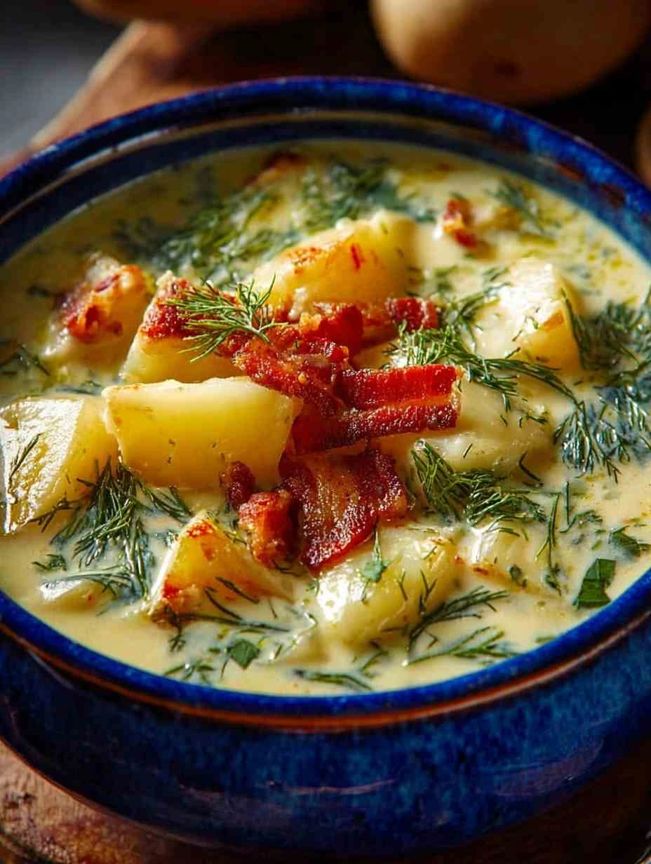 Mediterranean Creamy Potato Dill Soup