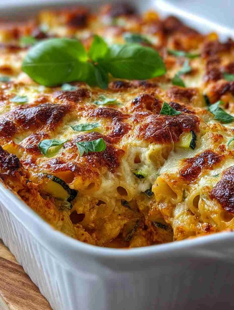Mediterranean Creamy Cottage Cheese Baked Ziti with Hidden Veg