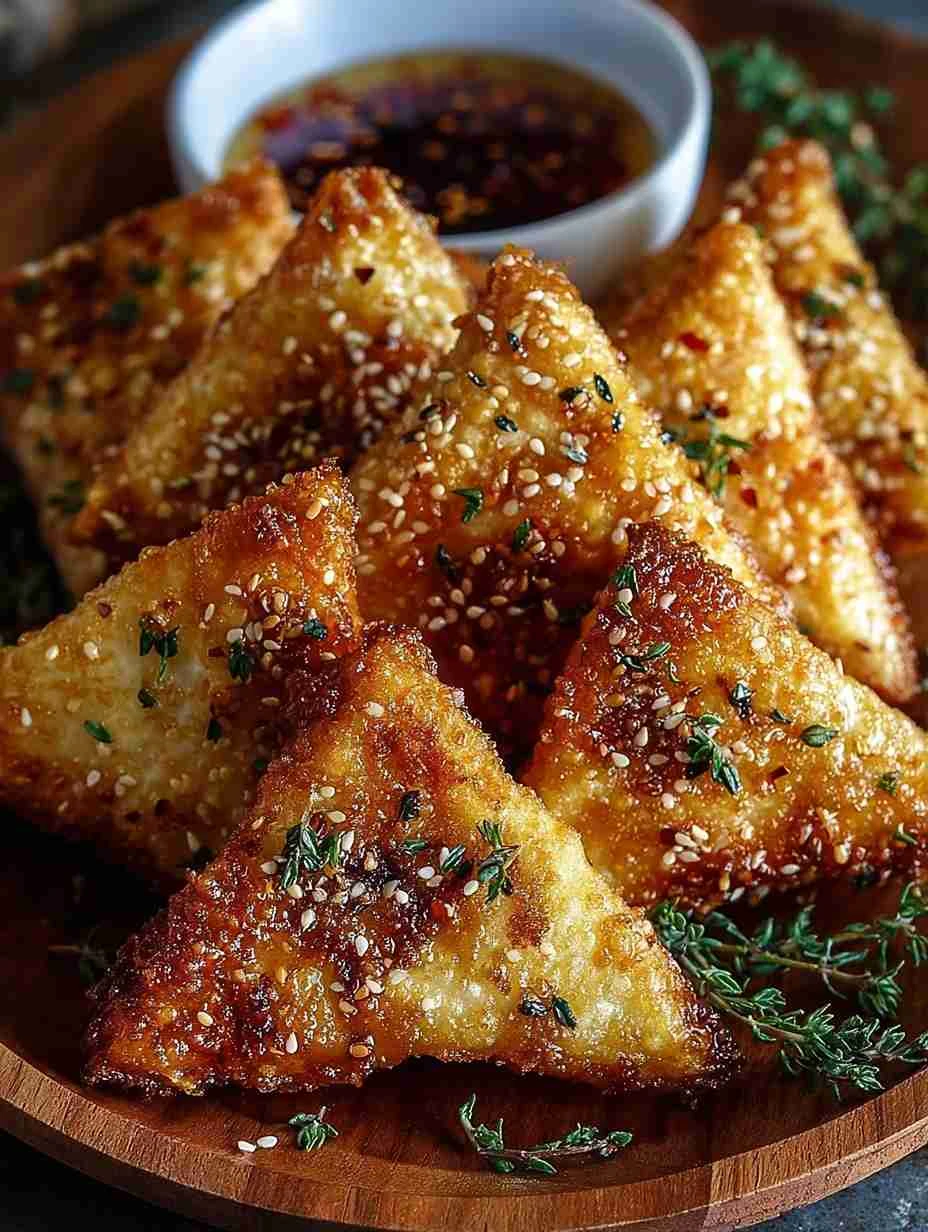 Mediterranean Crispy Feta Triangles Recipe Fried Feta Triangles With Chili Honey How To Make Crispy Feta Triangles Best Ch...