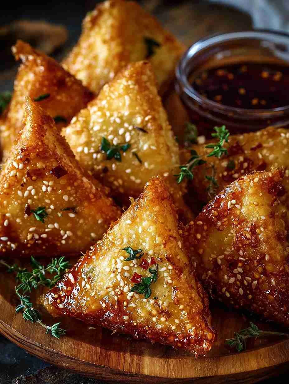 Mediterranean Crispy Fried Feta Triangles with Hot Chili Honey