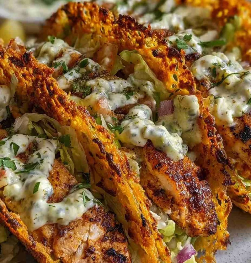 Mediterranean Dill Pickle Chicken Taco Recipe Crispy Cheese Lace Taco Shells Smash Chicken Tacos With Mediterranean Flavor...