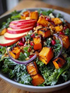 Mediterranean Roasted Sweet Potato and Kale Salad